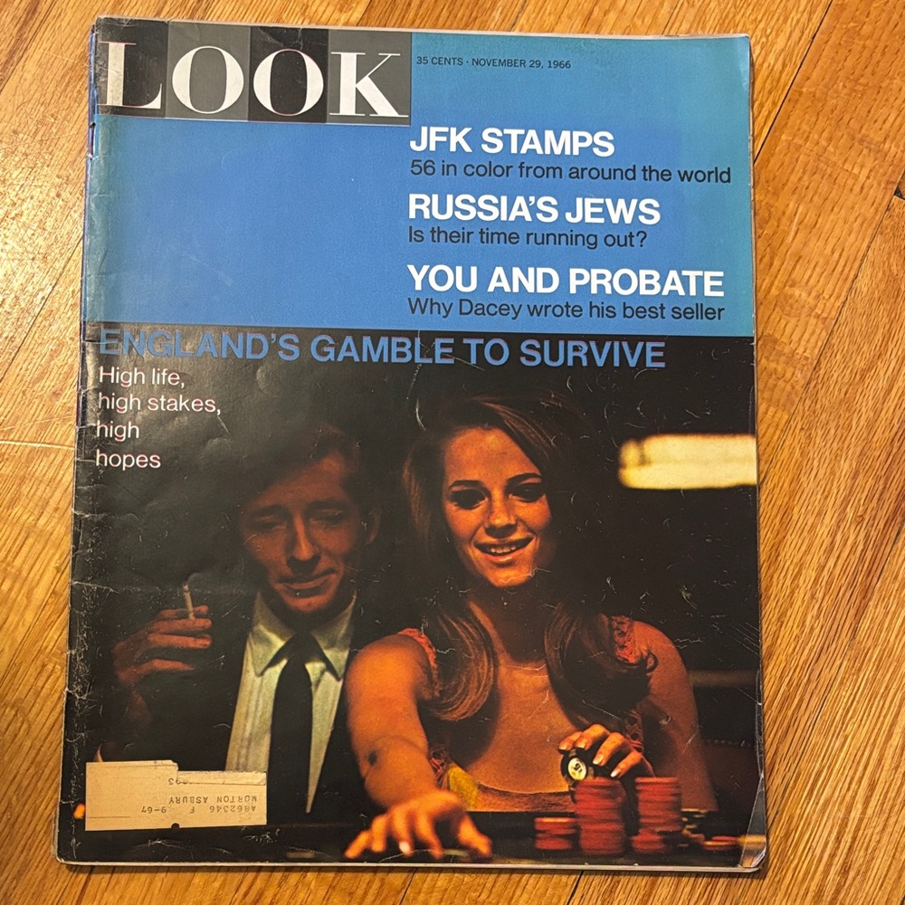 Vintage Look Magazine November 29 1966 Simon & Garfunkel JFK Stamps